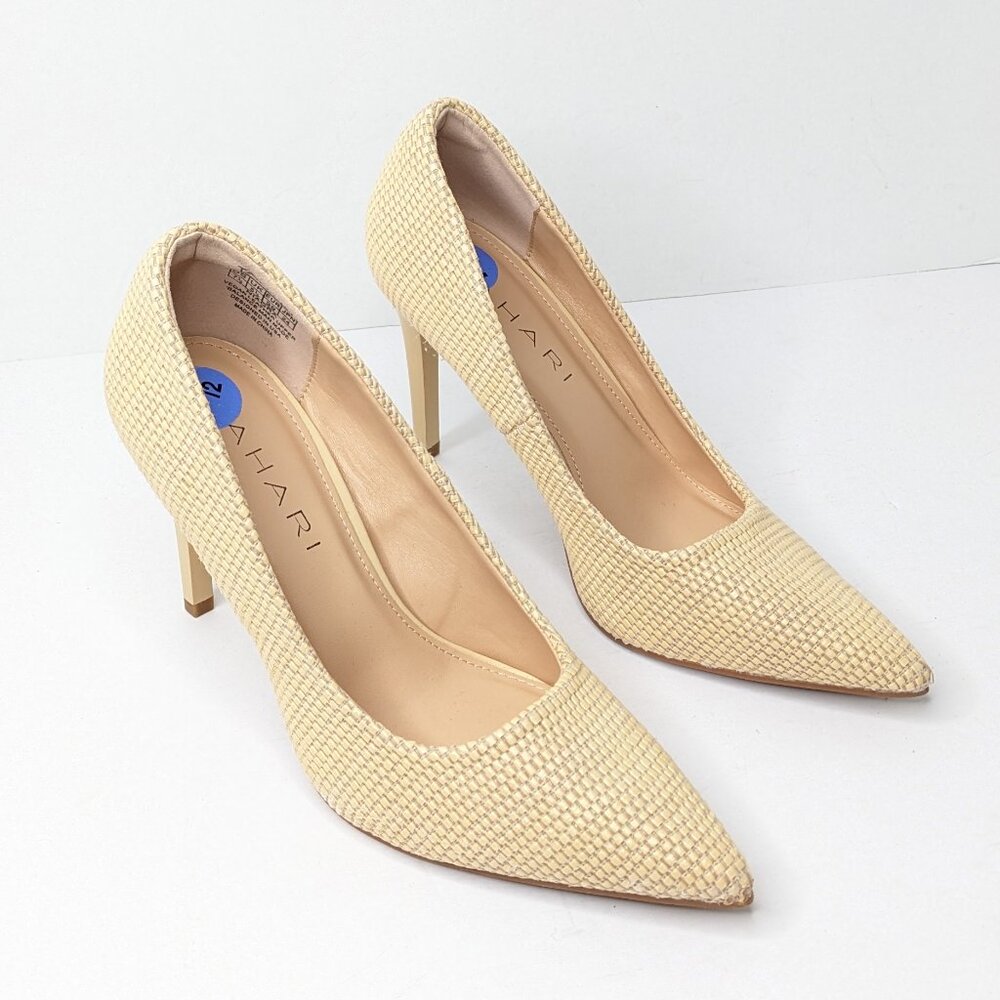 Tahari Niagra Woven Pointy Toe Pumps, Natural, Women's 7.5